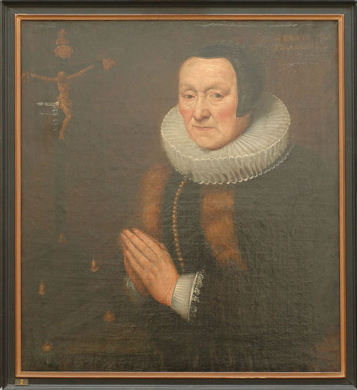 Medaillon uit het processievaandel (gilde van H. Macharius, Laarne) voor restauratie